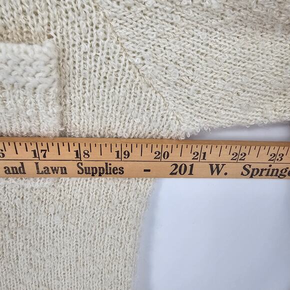 Vintage Tanner Cream Knit Gold Button Front Cardigan Sweater Old Money Preppy M - Picture 4 of 8